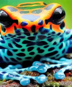Blue And Orange Frog Diamond Painting
