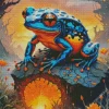 Blue And Orange Frog Art Diamond Painting