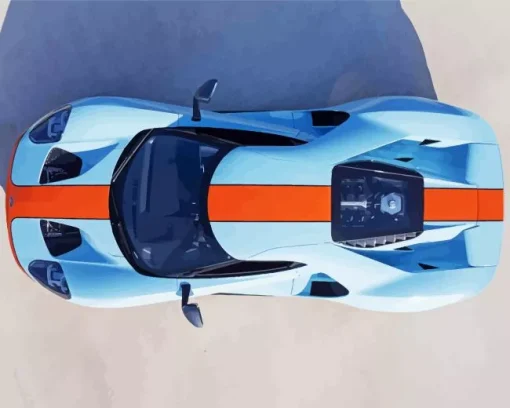 Blue And Orange GT40 Diamond Painting