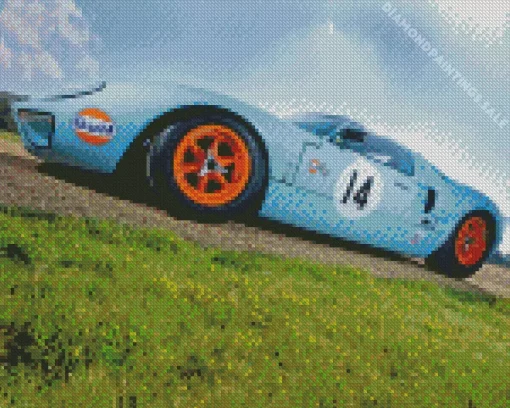 Blue And Orange GT40 Car Diamond Painting