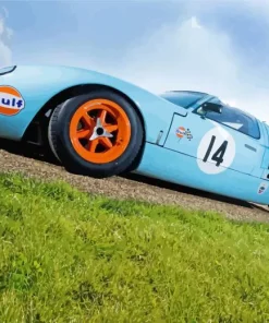 Blue And Orange GT40 Car Diamond Painting