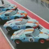 Blue And Orange GT40 Racing Cars Diamond Painting
