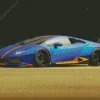 Blue And Orange Lamborghini Diamond Painting