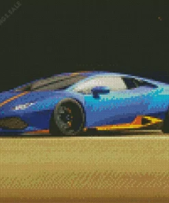 Blue And Orange Lamborghini Diamond Painting