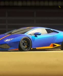 Blue And Orange Lamborghini Diamond Painting