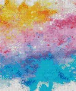 Blue And Pink And Yellow Art Diamond Painting