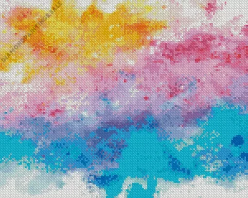 Blue And Pink And Yellow Art Diamond Painting