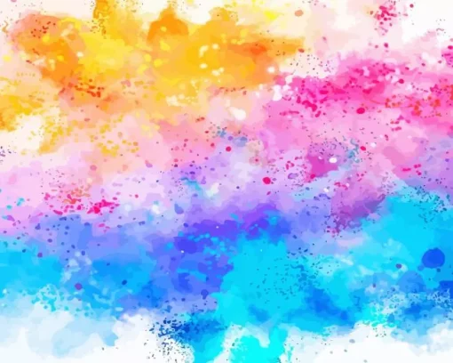Blue And Pink And Yellow Art Diamond Painting