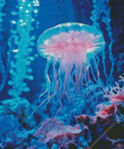 Blue and Pink Jellyfish Diamond Painting