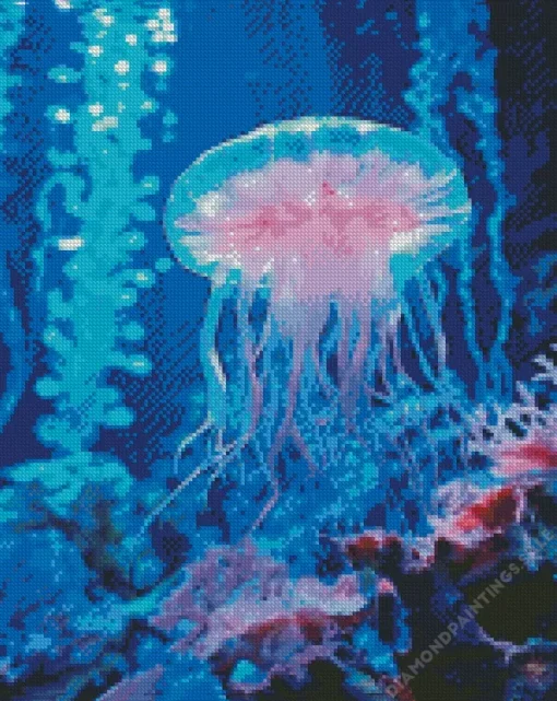 Blue and Pink Jellyfish Diamond Painting