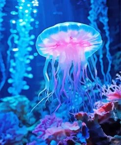 Blue and Pink Jellyfish Diamond Painting