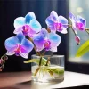 Blue And Pink Orchid In A Glass Diamond Painting