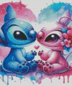 Blue And Pink Stitch Diamond Painting
