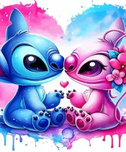 Blue And Pink Stitch Diamond Painting