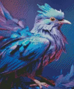 Blue And Purple Bird Diamond Painting