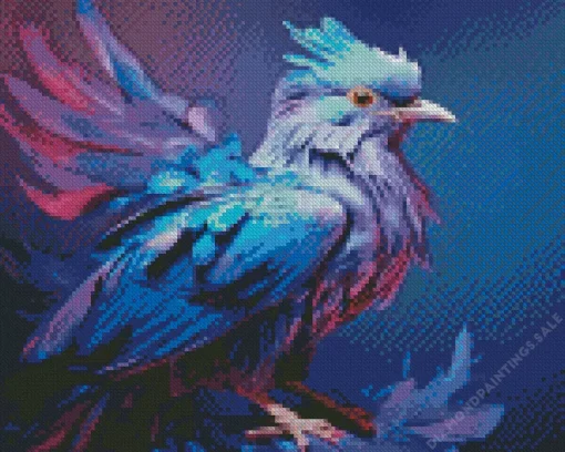 Blue And Purple Bird Diamond Painting