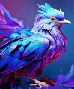 Blue And Purple Bird Diamond Painting