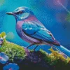 Blue And Purple Bird On Branch Diamond Painting