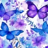 Blue And Purple Butterflies Diamond Painting