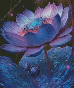 Blue And Purple Lotus Flower Diamond Painting