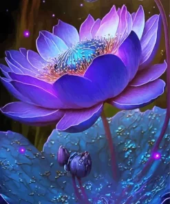 Blue And Purple Lotus Flower Diamond Painting
