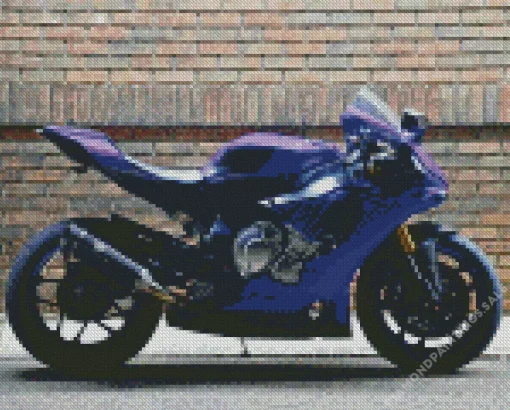 Blue and Purple Motorcycle Diamond Painting