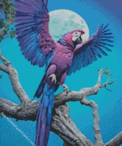 Blue And Purple Parrot Diamond Painting