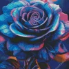 Blue And Purple Rose Diamond Painting