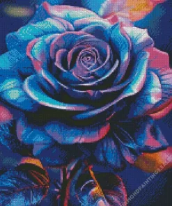 Blue And Purple Rose Diamond Painting