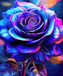 Blue And Purple Rose Diamond Painting