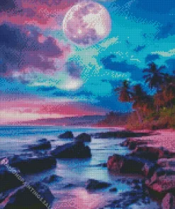 Blue And Purple Sunset Diamond Painting