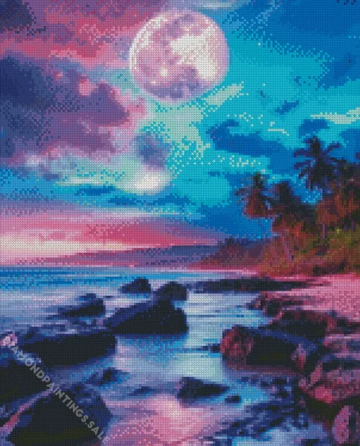 Blue And Purple Sunset Diamond Painting
