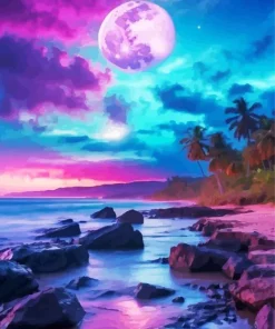 Blue And Purple Sunset Diamond Painting