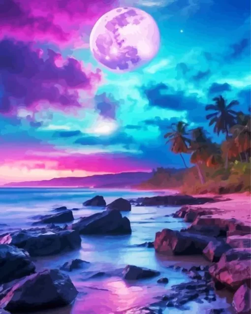 Blue And Purple Sunset Diamond Painting