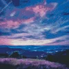 Blue And Purple Sunset Sky Diamond Painting