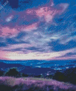 Blue And Purple Sunset Sky Diamond Painting