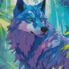 Blue And Purple Wolf Diamond Painting