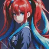 Blue And Red Anime Girl Diamond Painting