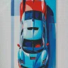 Blue And Red Car Diamond Painting