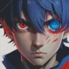 Blue And Red Eyes Diamond Painting