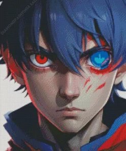 Blue And Red Eyes Diamond Painting