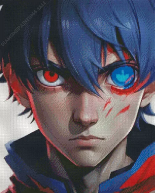 Blue And Red Eyes Diamond Painting