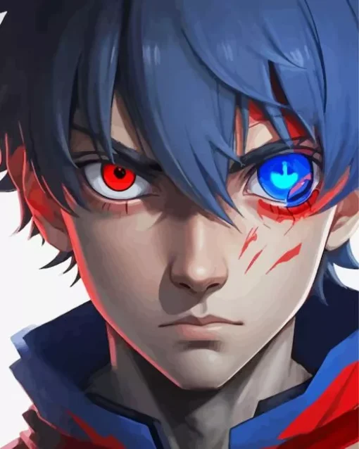 Blue And Red Eyes Diamond Painting