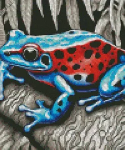 Blue And Red Frog Diamond Painting