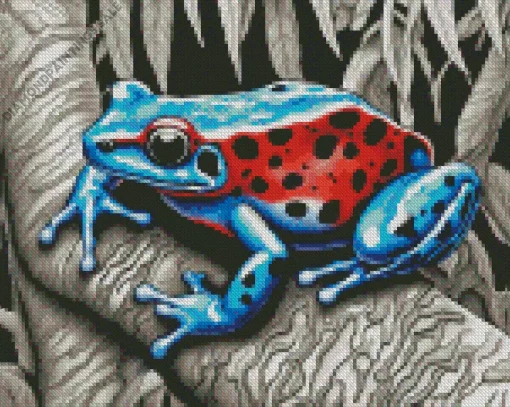 Blue And Red Frog Diamond Painting