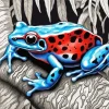Blue And Red Frog Diamond Painting