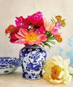 Blue And White Flower Vase Diamond Painting