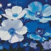 Blue And White Flowers Diamond Painting