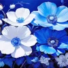 Blue And White Flowers Diamond Painting