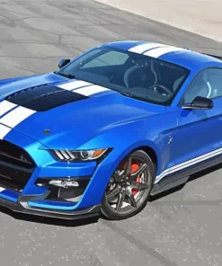 Blue And White Mustang Diamond Painting